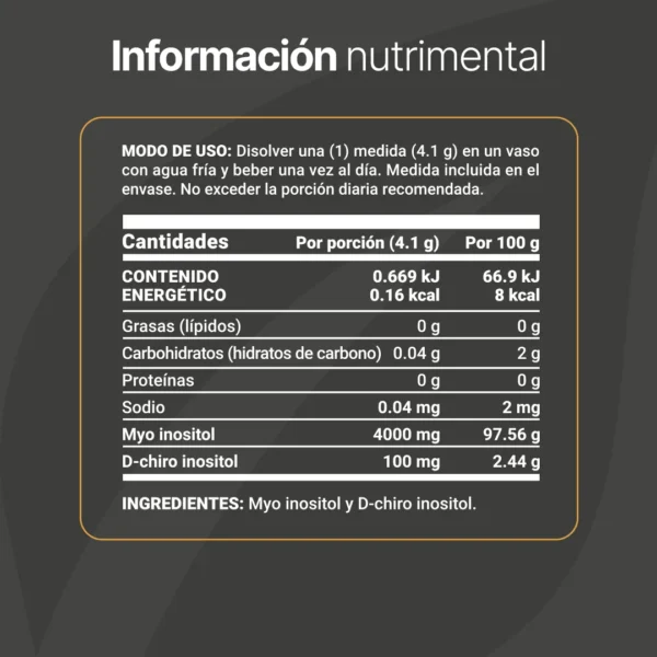 MYO y D-Chiro Inositol Platinum Polvo 60 porciones